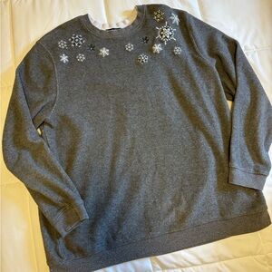 Grey Snow Flake Sweater